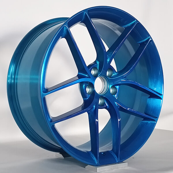 tesla model 3 blue sport wheels