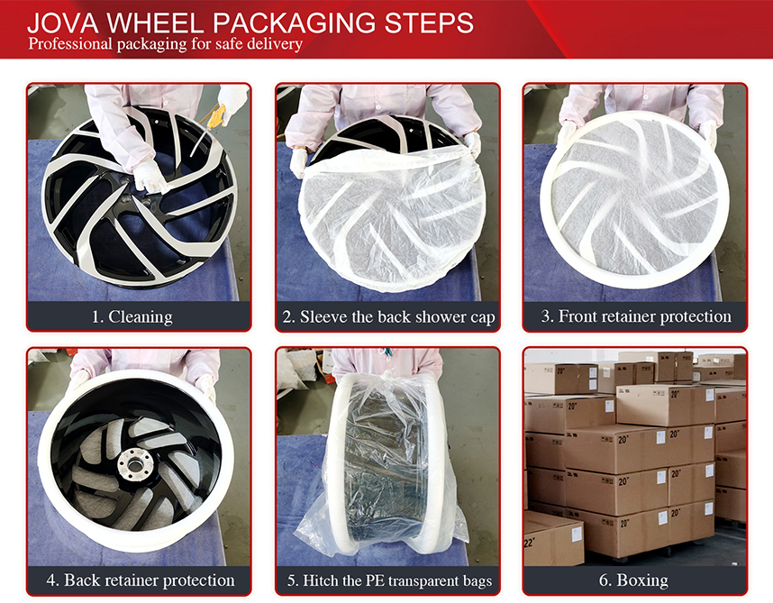 black and blue custom wheel manufacturers packing