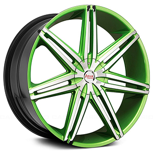 black and green rims machined face lip
