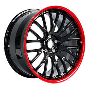 oem black and red wheels