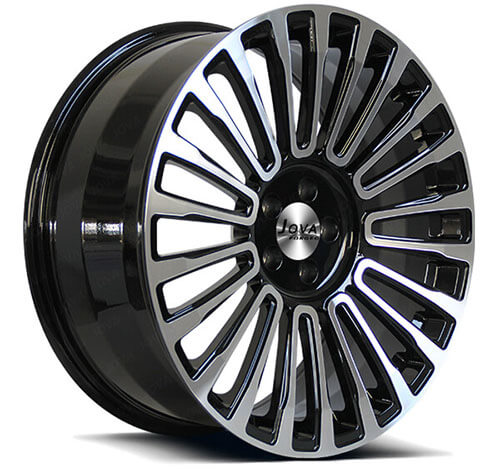 black multi spoke machined rims