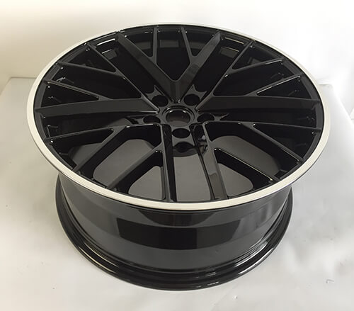 black rims machined lip