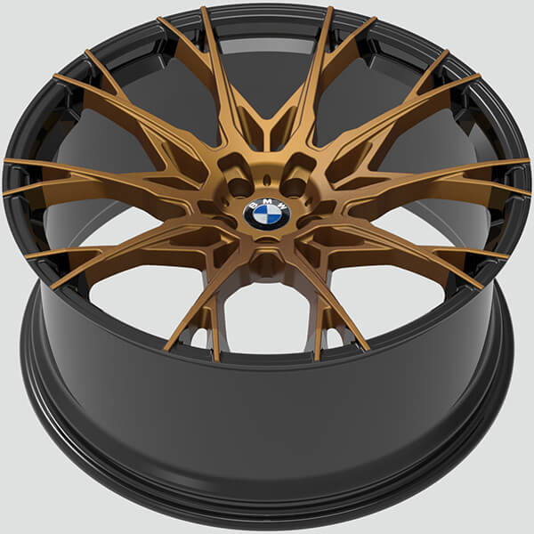 black and bronze wheels