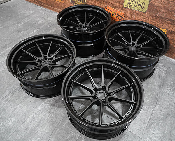 black 3 piece rims