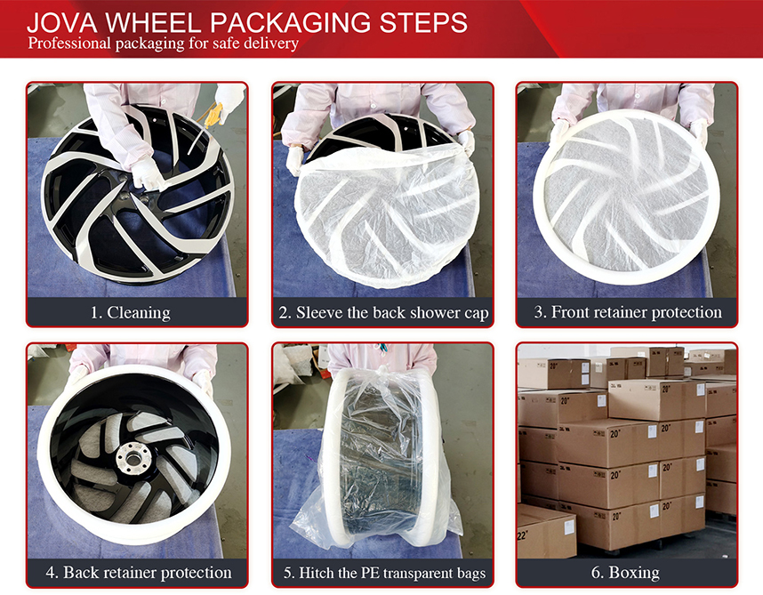 black and blue custom wheel manufacturers packing