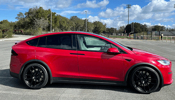 tesla model x with 22" wheels