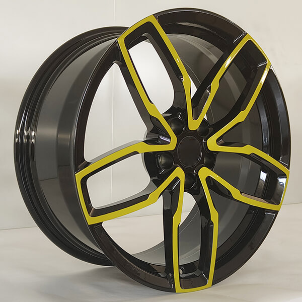 black and yellow rims