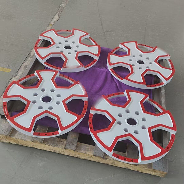 white and red wheels centers