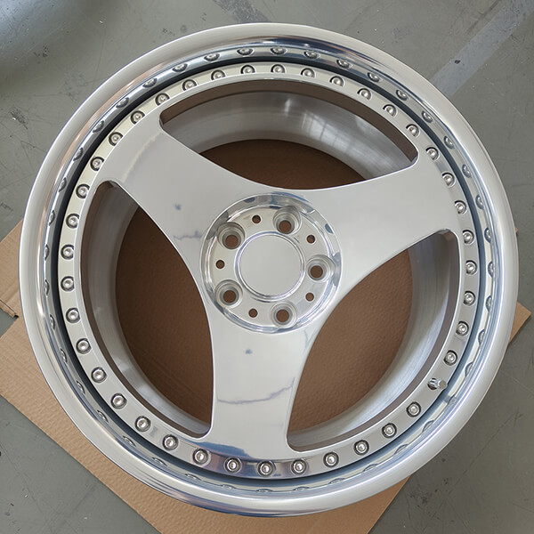 3 spoke polished rims with polished lip