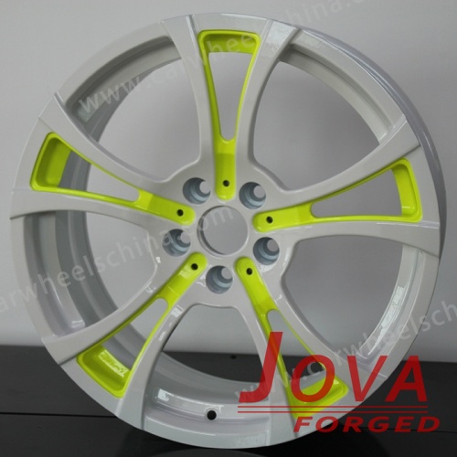 White and green forged rims 15 to 24 inch