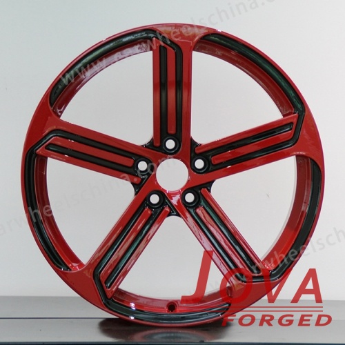 Red rims with black lip 20 inch forged