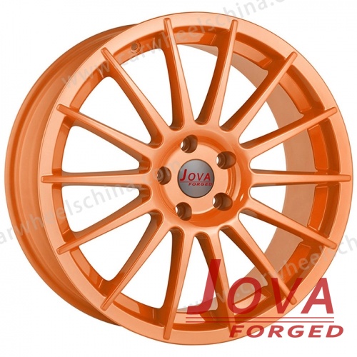 Car wheels 14 lug orange rims custom made