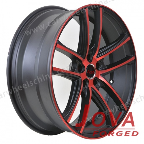 Black rims with red lip aluminum wheels