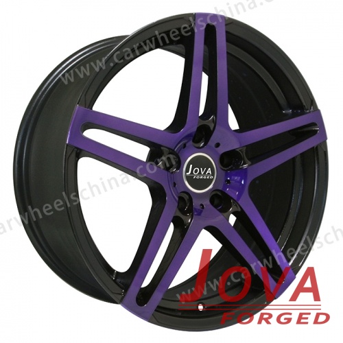 Black and purple rims forged wheels 5 spoke