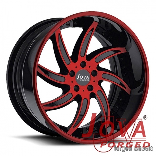 Black & red rims forged two piece 8 spoke