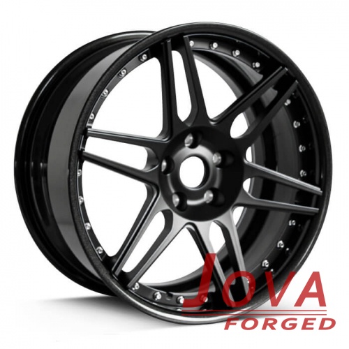 custom aftermarket wheels rims black 2-piece with rivets