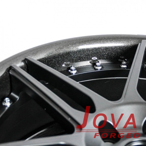 custom aftermarket wheels rims black 2-piece with rivets