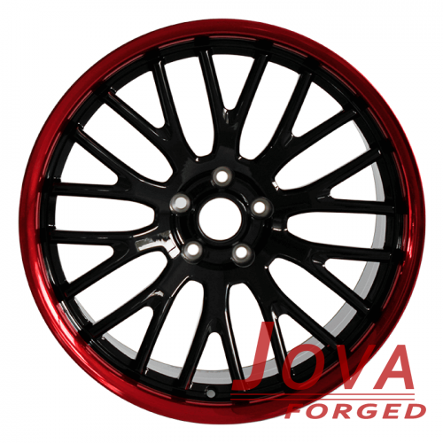 Porsche 997 wheels gloss black and transprant red
