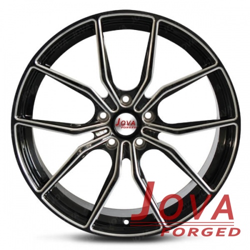 Custom car alloy wheels concave aftermarket staggered black