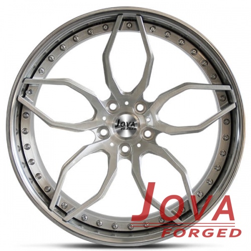 5 staggered spoke wheels silver 2 piece forged
