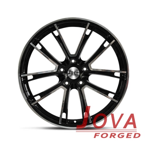 sports car wheels gloss black machined rims