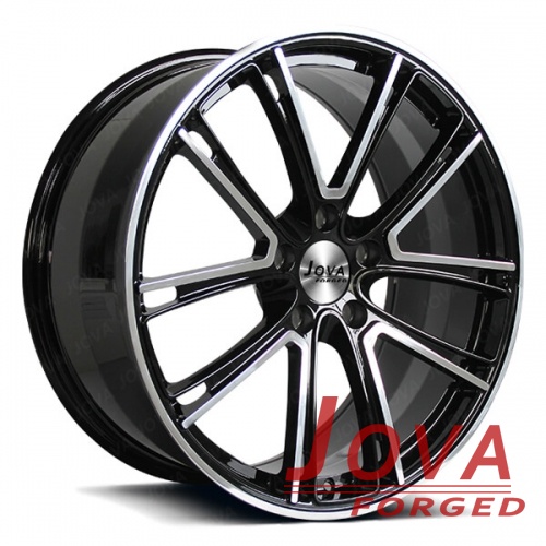 sports car wheels gloss black machined rims