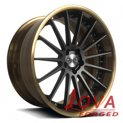 forged car wheels 2 piece black and bronze