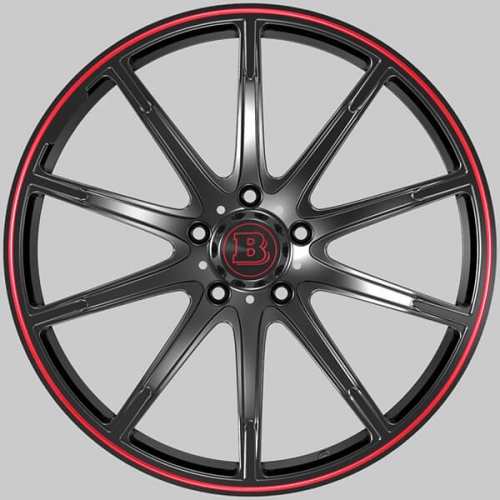 black rims with red lip concave brabus wheels