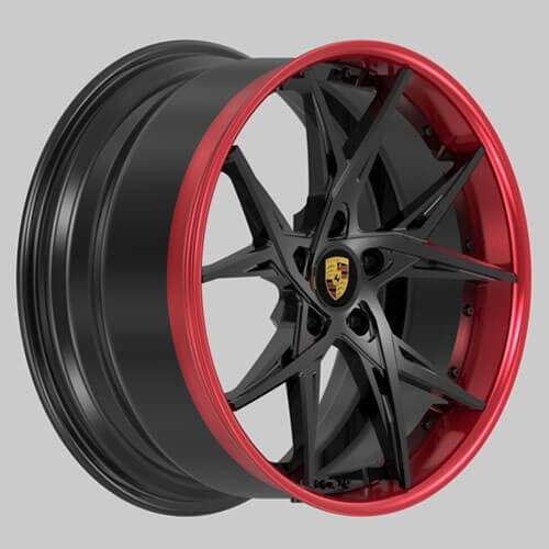 Porsche panamera gts wheels 21 wheels brushed red lip