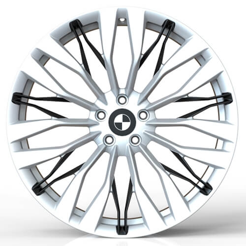 bmw x5 custom rims g05 wheels gloss silver and black