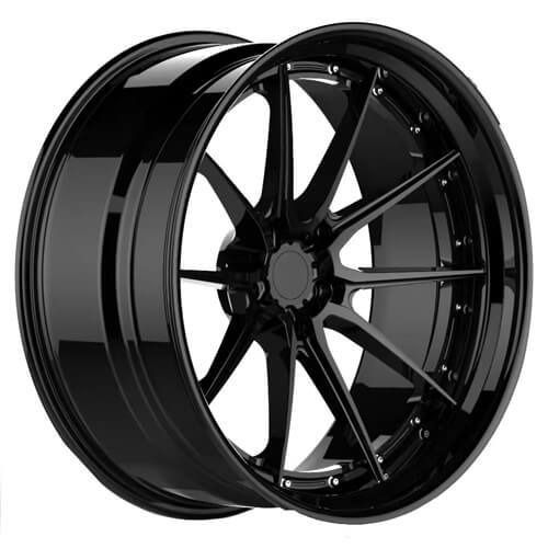 black 3 piece rims