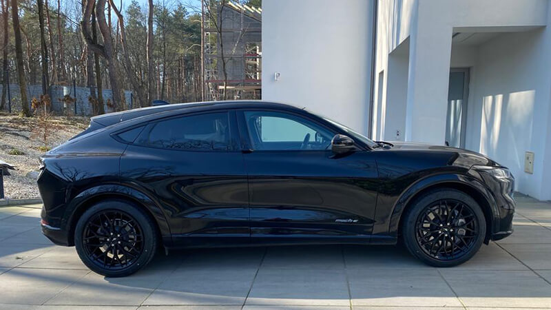 black car with black rims